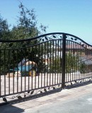 Automatic Iron Gate With Ornamental Leaf Design