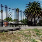 Iron Fencing With Large Scroll Design